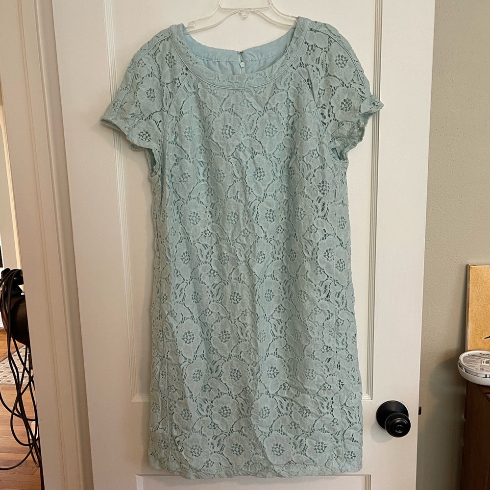 Light Blue Lace Ann Taylor Loft Plus Size Dress